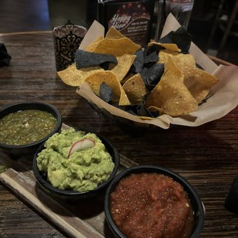 El Dorado Cantina signature dishes Housemade Chips and SalsaCauliflower TacoCarne Asada Burrito﻿﻿﻿